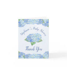 Blue Hydrangea Blommigts Baby Shower Tack