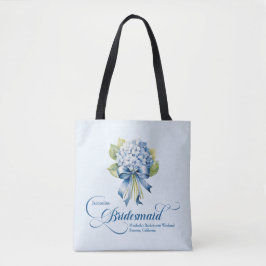 Blue Hydrangea Bouquet Bridesmaid Bachelorette Tygkasse