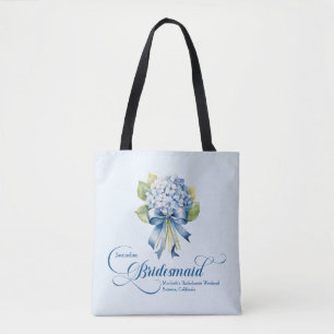 Blue Hydrangea Bouquet Bridesmaid Bachelorette Tygkasse