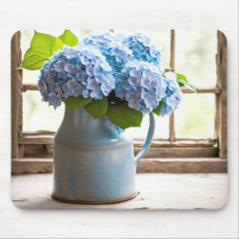 Blue Hydrangea Bouquet in Window Musmatta