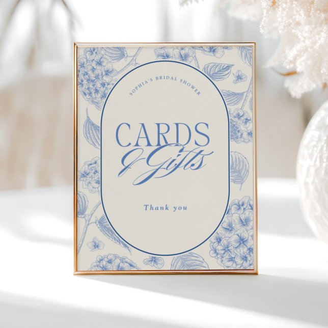 Blue Hydrangea Bridal Shower Cards Gifts Poster (Skapare uppladdad)