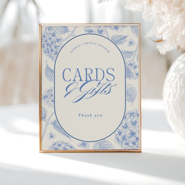 Blue Hydrangea Bridal Shower Cards Gifts Poster (Skapare uppladdad)