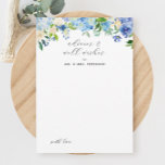 Blue Hydrangea Bröllop Advice och Önskemål Inbjudningar<br><div class="desc">Blått Hydrangea-möhippa-kort och önskemål-kort</div>