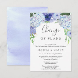 Blue Hydrangea Bröllop efter meddelande Inbjudningar