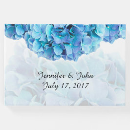 Blue Hydrangea Bröllop Guest Bok