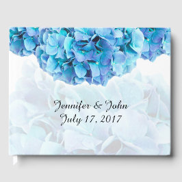 Blue Hydrangea Bröllop Guest Bok