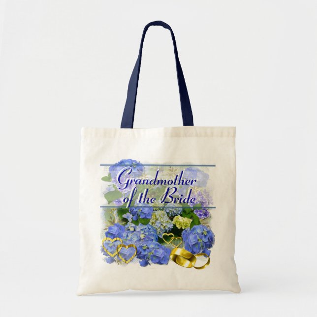 BLUE HYDRANGEA ~ Bröllop Tote Tygkasse (Framsidan)