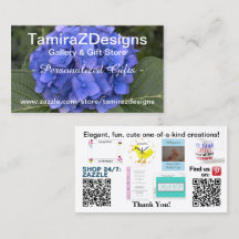 Blue Hydrangea Business Contact Scan QR Codes