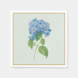 Blue Hydrangea Cocktail Napkins — Elegant Botanica Pappersservett