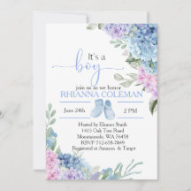 Blue Hydrangea elegant babydusch