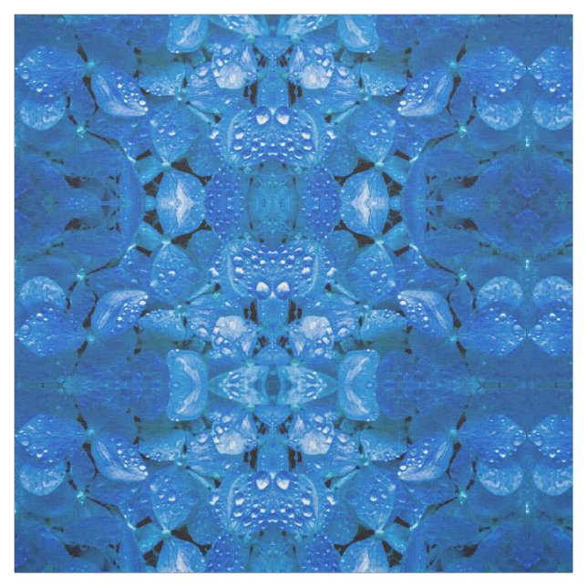 Blue Hydrangea Fabric Tyg (Provkarta)
