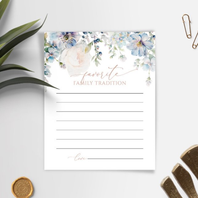 Blue Hydrangea Family Traditions Baby Shower Card (Skapare uppladdad)