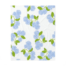 Blue Hydrangea Fleece Blanket