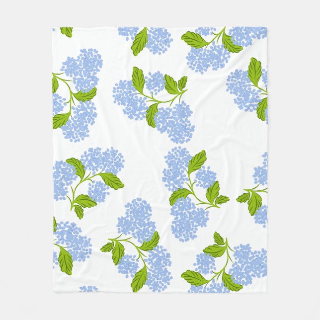 Blue Hydrangea Fleece Blanket (Framsidan)