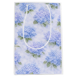 Blue Hydrangea Floral Medium Gift Bag