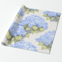 Blue Hydrangea Floral Wrapping Paper Presentpapper