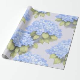 Blue Hydrangea Floral Wrapping Paper Presentpapper