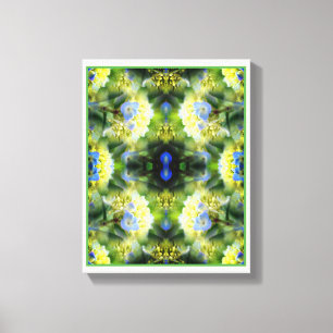 Blue Hydrangea Flower Abstrakt Canvastryck