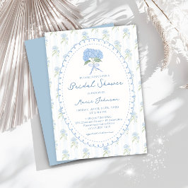 Blue Hydrangea Flower Bridal Shower Invitation Inbjudningar