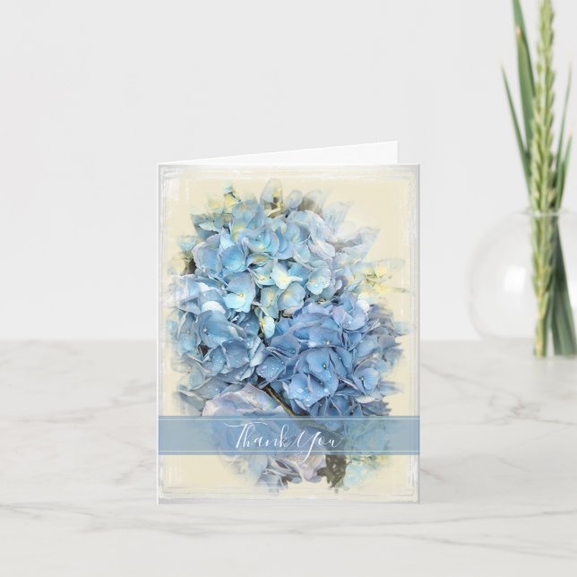 Blue Hydrangea Flower Bridesmaid Tack Kort (Framsida)