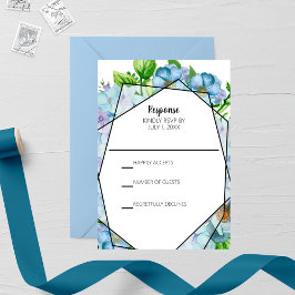 Blue Hydrangea Flower Bröllop OSA Kort
