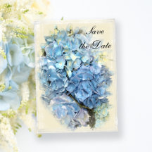 Blue Hydrangea Flower Bröllop spara datum
