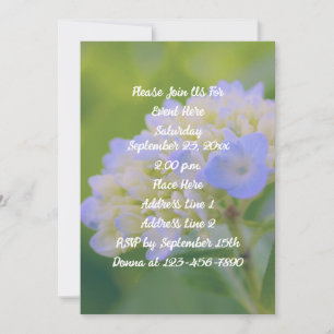 Blue Hydrangea Flower Party Inbjudningar