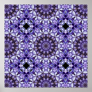 Blue Hydrangea Flower Petals Abstrakt Art Mönster Poster
