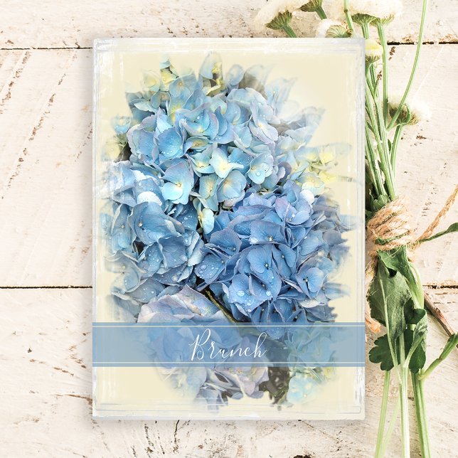 Blue Hydrangea Flower Post Bröllop Brunch Inbjudningar (Skapare uppladdad)