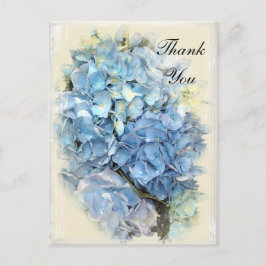 Blue Hydrangea Flower Tackkort Vykort