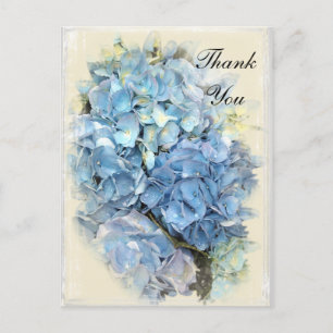 Blue Hydrangea Flower Tackkort Vykort
