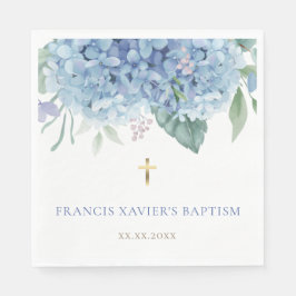 blue Hydrangea flowers Baptism Pappersservett