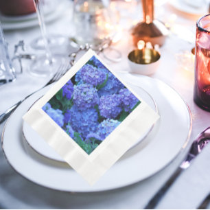 Blue Hydrangea Flowers Blommigt Pappersservett