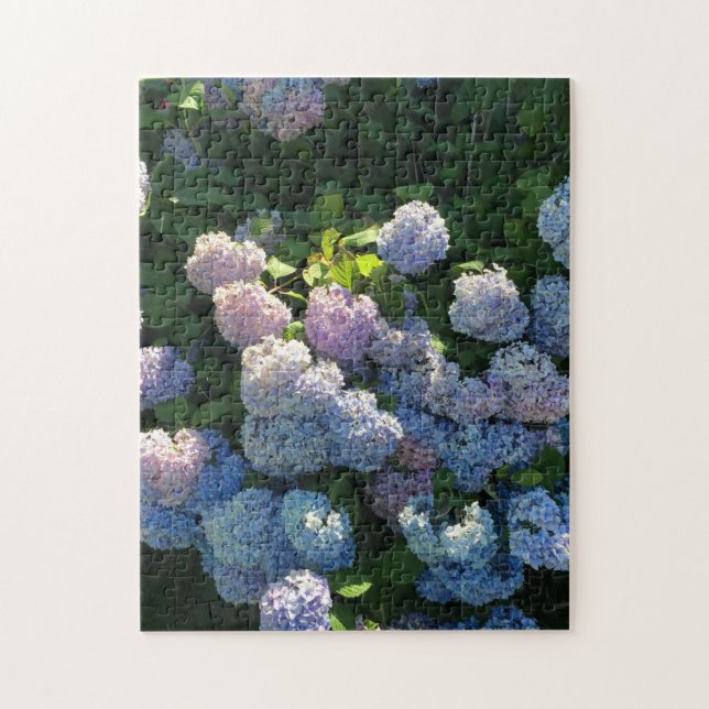 Blue Hydrangea Flowers Jigszle Puzzle Pussel (Vertikal)