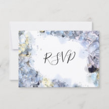 Blue Hydrangea Flowers Watercolor Bröllop OSA