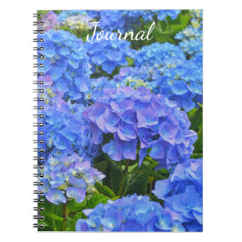 Blue Hydrangea Garden Flowers Journal Spiral Anteckningsbok