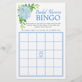 Blue Hydrangea Geometric Möhippa Bingo Game