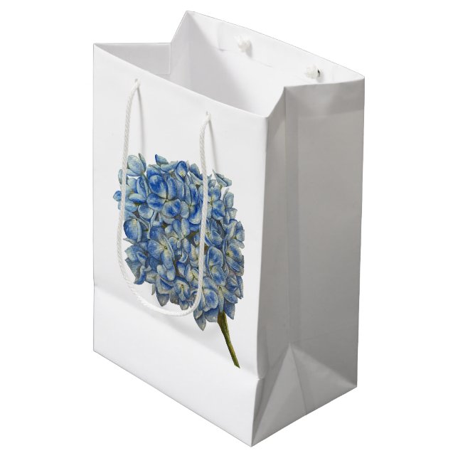 Blue Hydrangea Gift Bag (Framsidan Vinklad)
