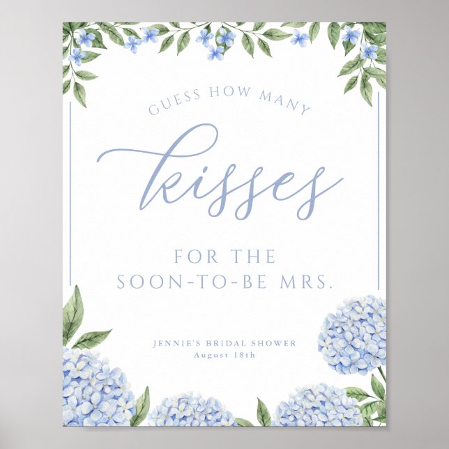 Blue Hydrangea gissar hur många isses Shower-spel Poster (Framsidan)