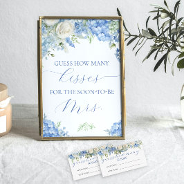 Blue Hydrangea gissar hur många Kisses-spel-tecken Poster