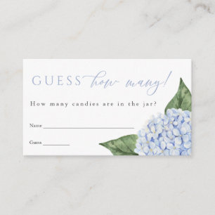 Blue Hydrangea gissar hur många Shower Game Card-s Tilläggskort