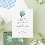 Blue Hydrangea GrandMillennium Bröllop Inbjudningar<br><div class="desc">Det är enkelt att anpassa inbjudningskortens formella och elegant text för att fira ett pars förening i giftermål. Den nya stil-årtusenårspaletten med Fransk blå och grönt i färg har många ljusa och mjölvita och en perfekt antik blåblomma.</div>