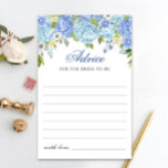Blue Hydrangea Greenery Önskemål & Advice Card<br><div class="desc">Njut av möhippan med de här roliga spelen. Anpassa med bruden till namn och duschdatum. Klicka på länken "anpassa ytterligare" för ytterligare anpassning. Kontakta mig om du behöver hjälp.</div>