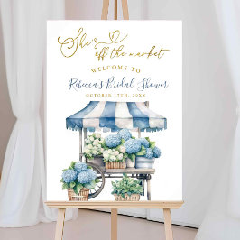 Blue Hydrangea Hon är utanför möhippan Poster