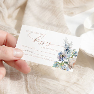Blue Hydrangea Hur många Kisses Shower-spelkort Placeringskort