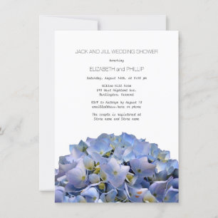 Blue Hydrangea Jack och Jill Möhippa Inbjudningar