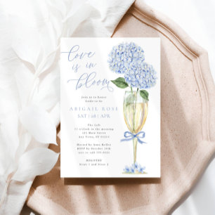 Blue Hydrangea Kärlek finns i Bloom Möhippa Inbjudningar