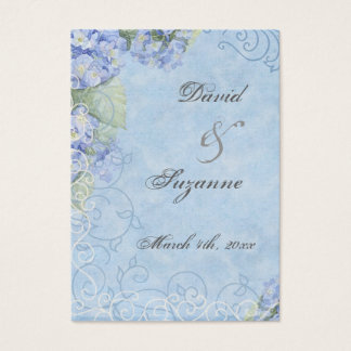 Blue Hydrangea - Märkre för bröllopsfavoriter Visitkort