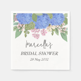 Blue Hydrangea Modern Blommigt Möhippa Napkin Pappersservett