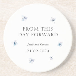 Blue Hydrangea Modern Wedding Favor Underlägg